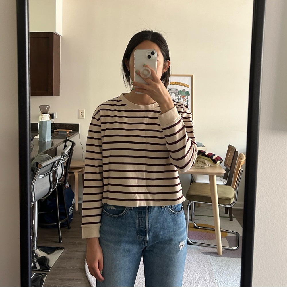 ZARA striped cropped sweater